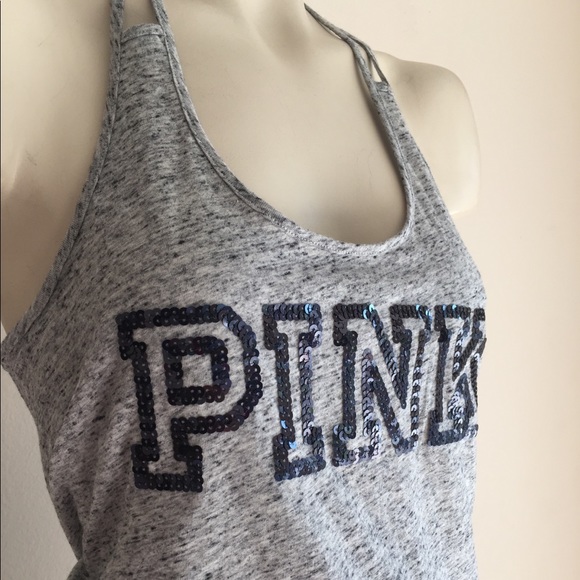 PINK Victoria's Secret Tops - New PINK shirt medium gray w sequence detail NWT